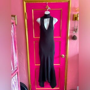 Anthropologie black knit bodycon mermaid dress. Size small